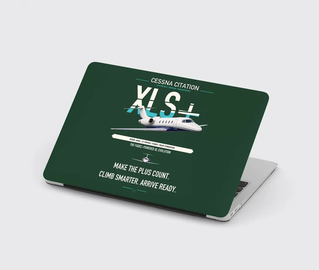 Cessna Citation XLSPlus design on dark green MacBook case