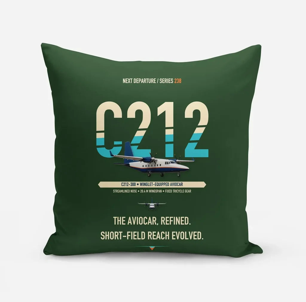 CASA C-212-300 Aviocar design on dark green pillow