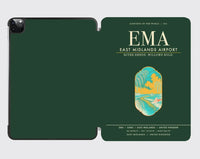 Thumbnail for East Midlands Airport (EMA) design on dark green ipad tablet case