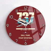 Thumbnail for Boeing 737-500 Classic design on dark red no frame wall clock