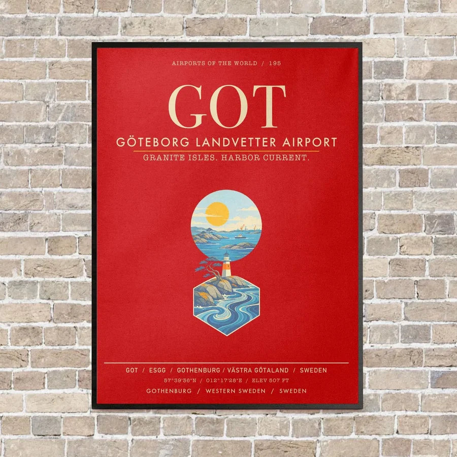 Goteborg Landvetter Airport GOT - Canvas Framed - Red