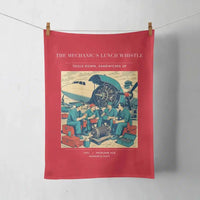 Thumbnail for VINTAGE G4452 - The Mechanic's Lunch Whistle - Designed Towels design on red