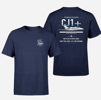 Thumbnail for Cessna Citation CJ1+ design on navy blue double-side t-shirt, double-side print