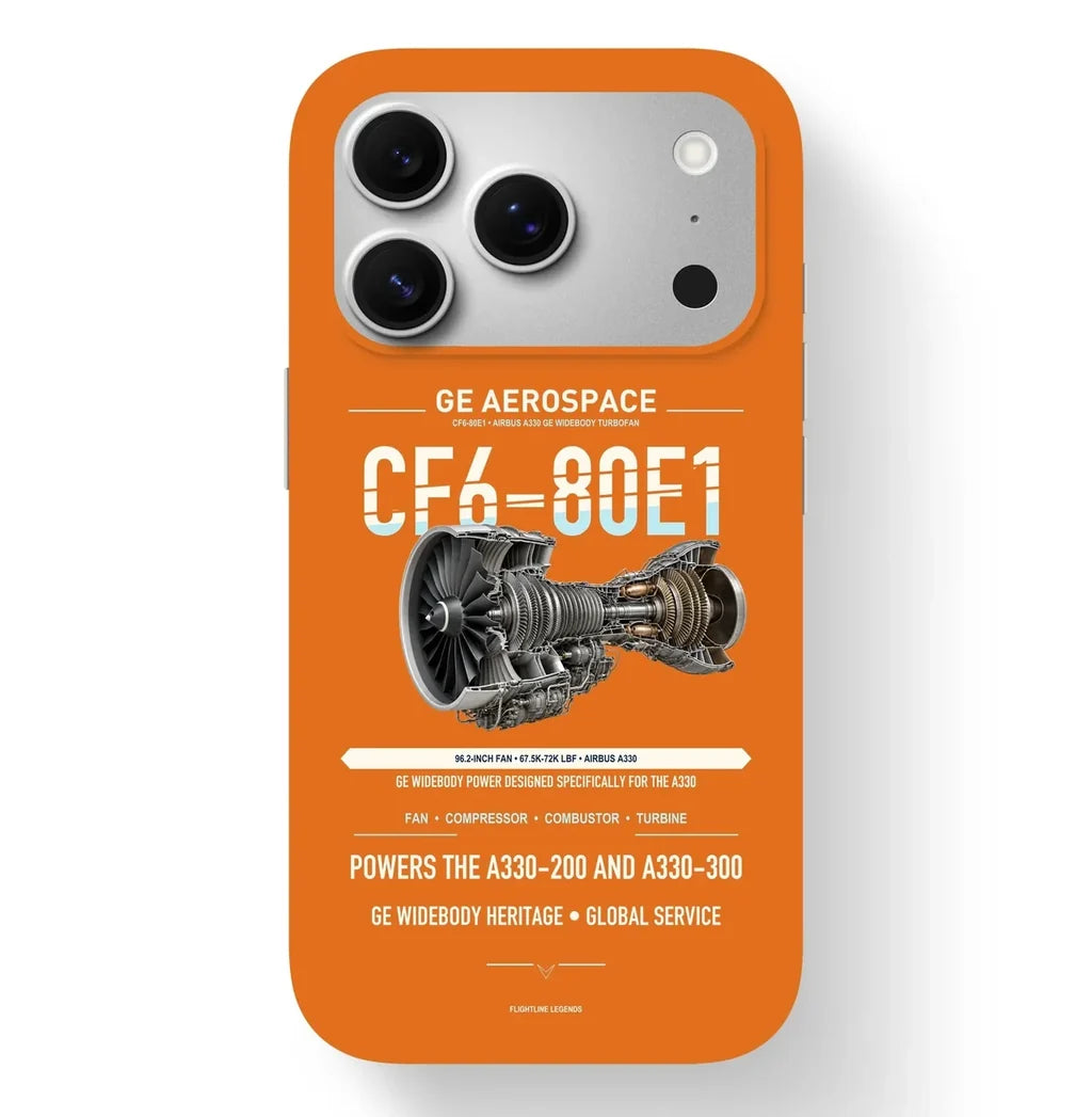 CF6-80E1 Case design on orange iphone case