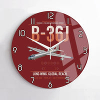 Thumbnail for B-36J Peacemaker design on dark red no frame wall clock