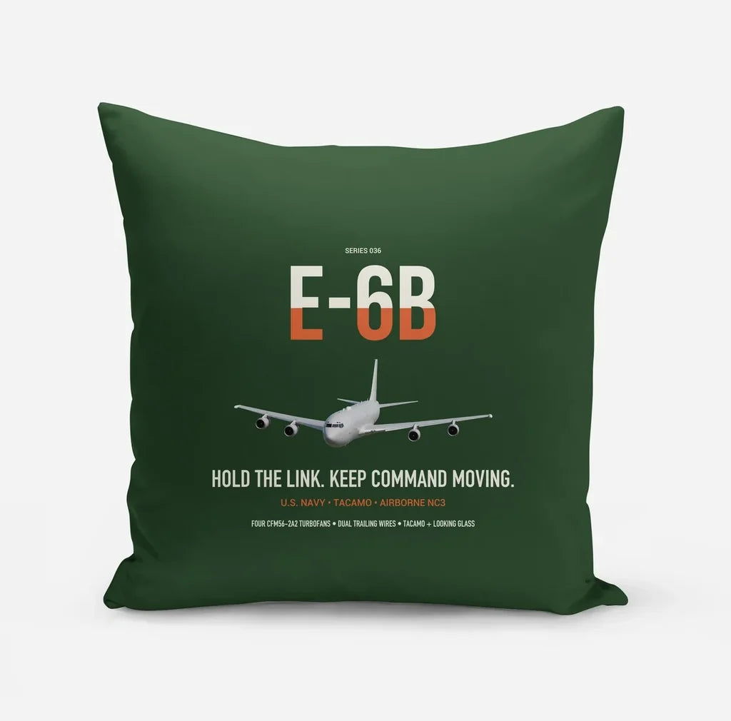 E-6B Mercury design on dark green pillow