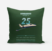 Thumbnail for Bombardier Learjet 25 design on dark green pillow