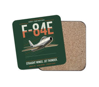Thumbnail for F-84E Thunderjet design on dark green 1 piece coaster