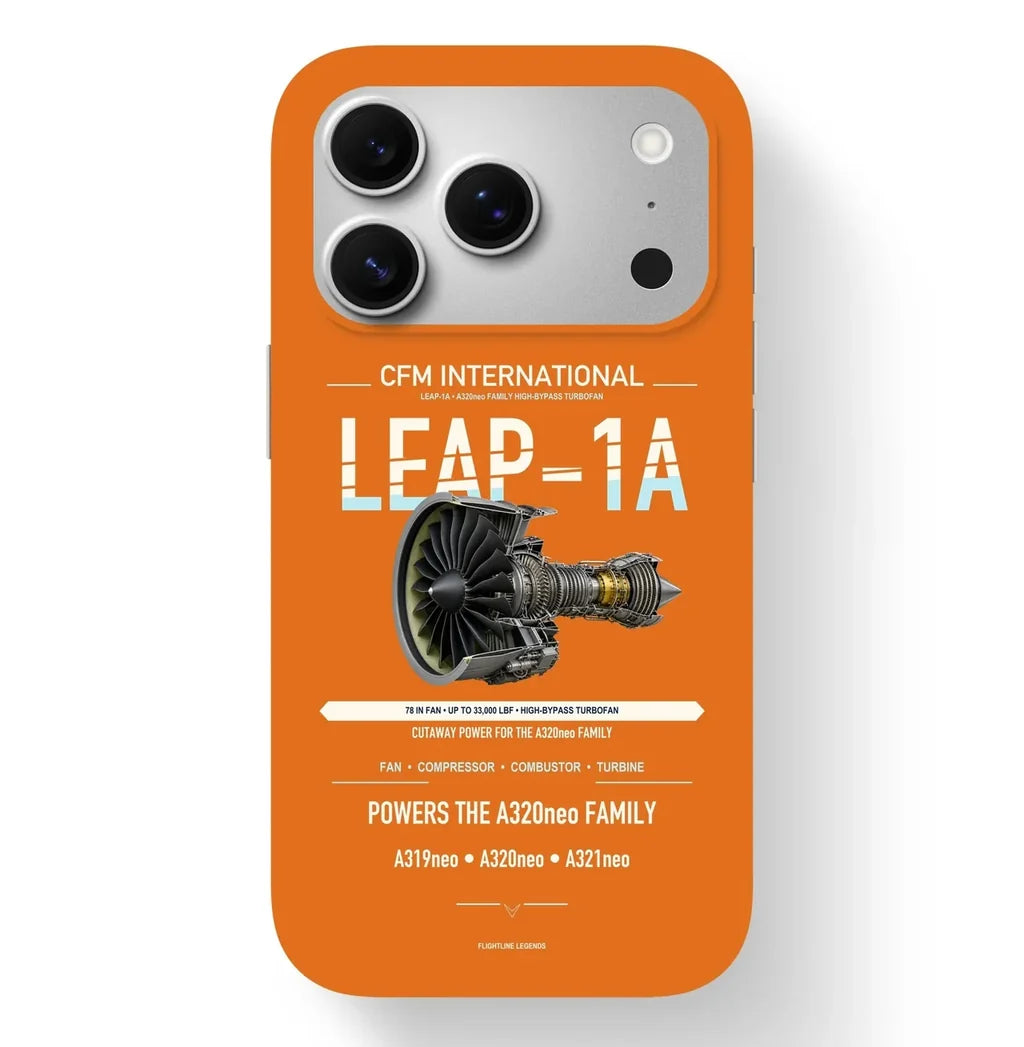 LEAP-1A Case design on orange iphone case