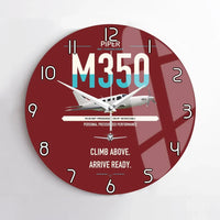 Thumbnail for Piper M350 design on dark red no frame wall clock