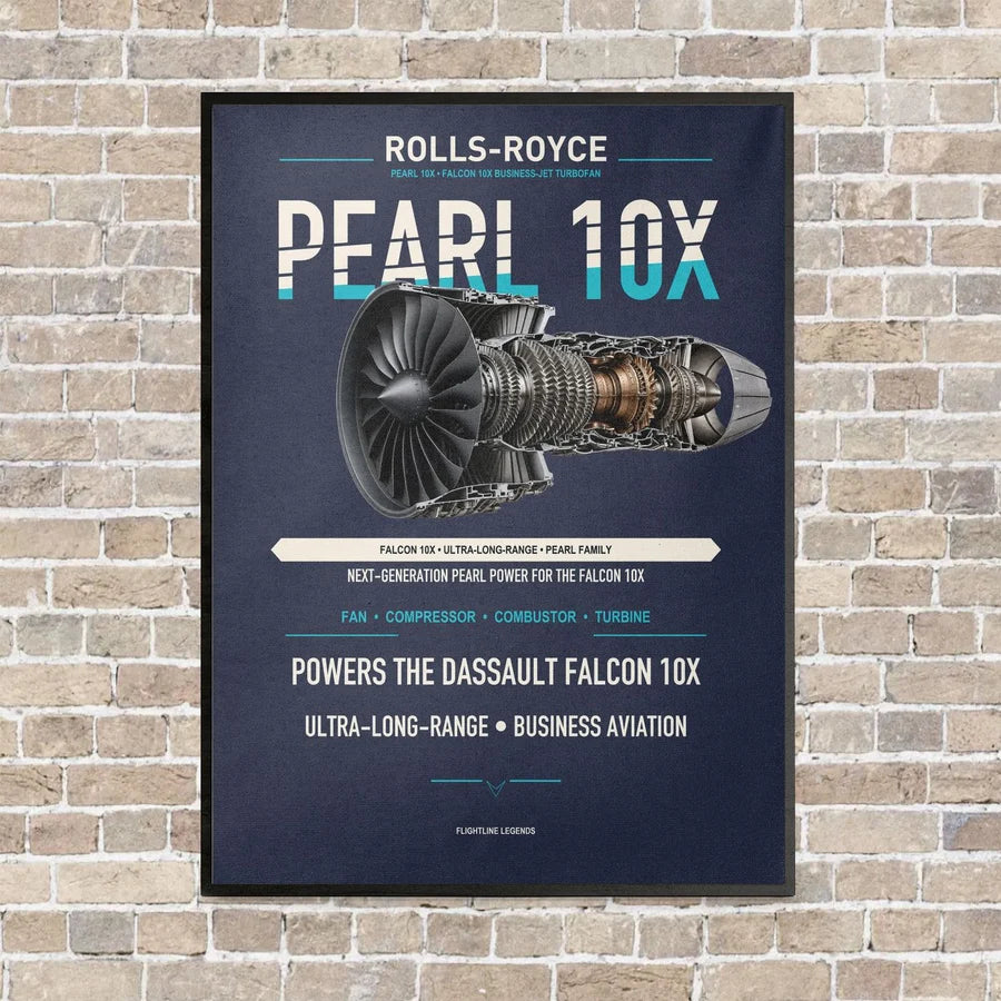 PEARL 10X vertical canvas print - framed - navy blue background