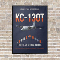 Thumbnail for KC-130T NP2000 vertical canvas print - framed - navy blue background