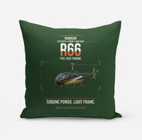 Thumbnail for Robinson R66 design on dark green pillow