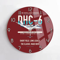 Thumbnail for DHC-6 Twin Otter Classic 300-G design on dark red no frame wall clock