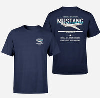 Thumbnail for Cessna Citation Mustang design on navy blue double-side t-shirt, double-side print