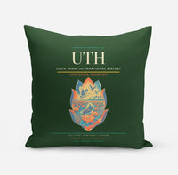 Thumbnail for Udon Thani International Airport (UTH) design on dark green pillow