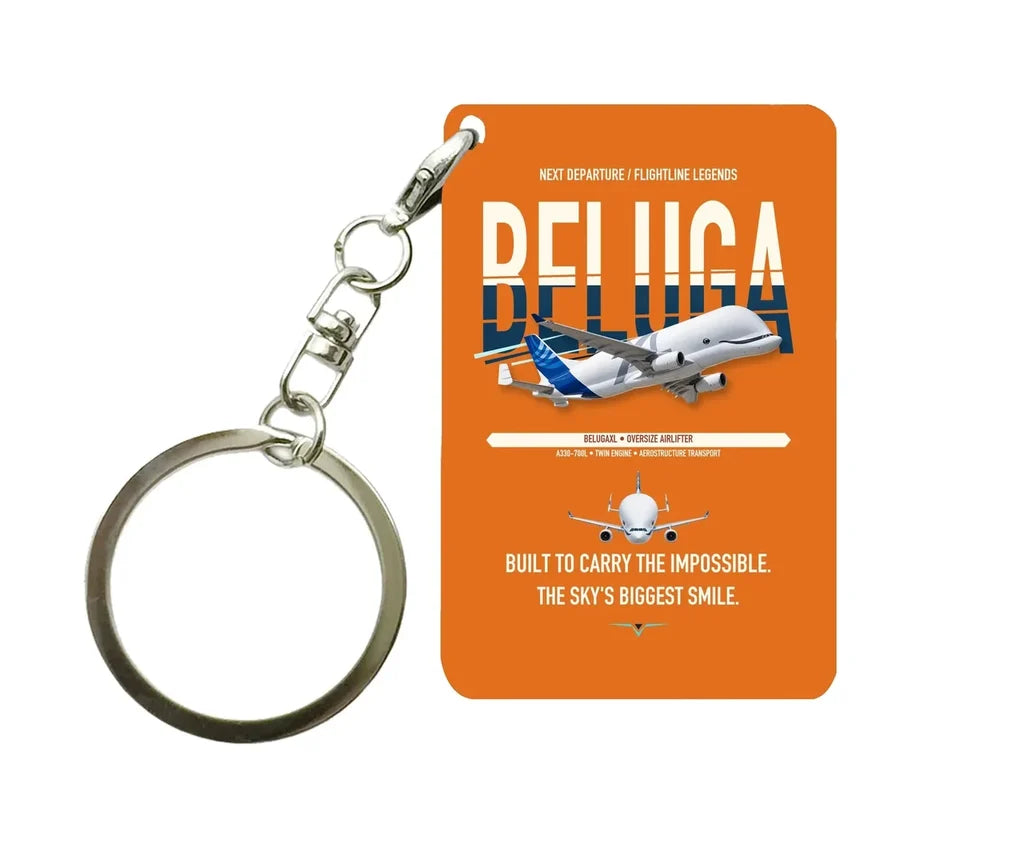 Airbus BelugaXL Key Chain design on orange key chain