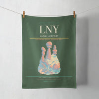 Thumbnail for Lanai Airport (LNY) design on dark green towel
