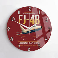 Thumbnail for FJ-4B Fury design on dark red no frame wall clock