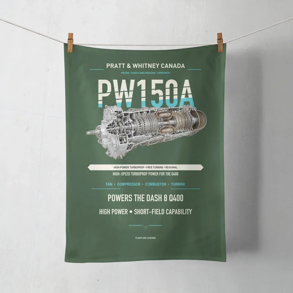 PW150A design on dark green towel
