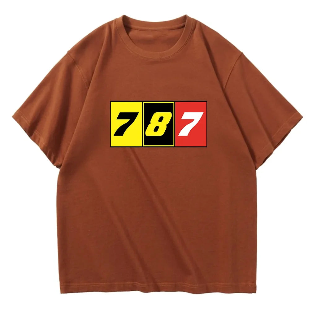 Flat Colourful 787 Designed Relax Fit T-Shirts - view 13