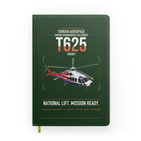Thumbnail for Turkish Aerospace T625 Gökbey design on dark green notebook