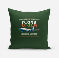 Thumbnail for C-32A Air Force Two Global Reach design on dark green pillow