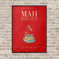 Thumbnail for Menorca Airport MAH - Canvas Framed - Red