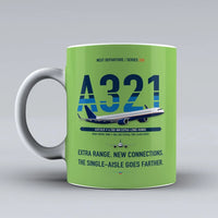 Thumbnail for A321XLR Mug design on light green airbus