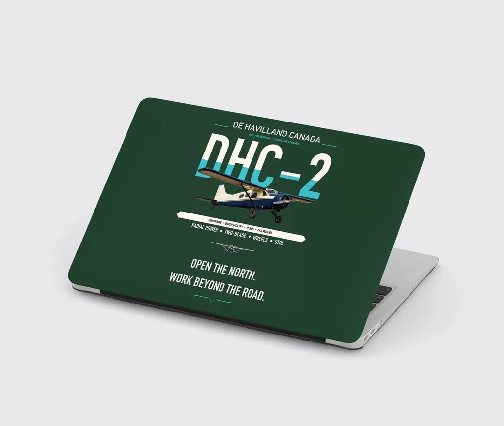 DHC-2 Beaver Mk I design on dark green MacBook case