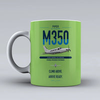 Thumbnail for Piper M350 design on light green ceramic mug, double-side print