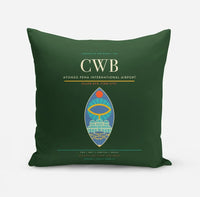 Thumbnail for Afonso Pena International Airport (CWB) design on dark green pillow