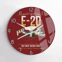 Thumbnail for E-2D Advanced Hawkeye design on dark red no frame wall clock