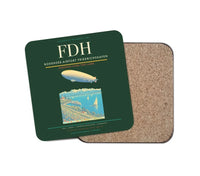 Thumbnail for Bodensee-Airport Friedrichshafen (FDH) design on dark green 1 piece coaster