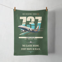 Thumbnail for Boeing 737-300 Classic design on dark green towel