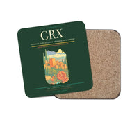 Thumbnail for Federico García Lorca Granada-Jaén Airport (GRX) design on dark green 1 piece coaster