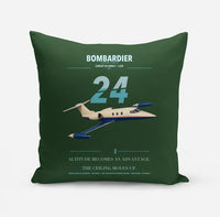 Thumbnail for Bombardier Learjet 24 design on dark green pillow