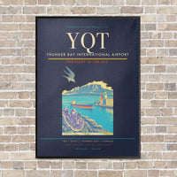 Thumbnail for Thunder Bay International Airport YQT vertical canvas print - framed - navy blue background