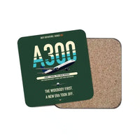 Thumbnail for Airbus A300B2 design on dark green 1 piece coaster