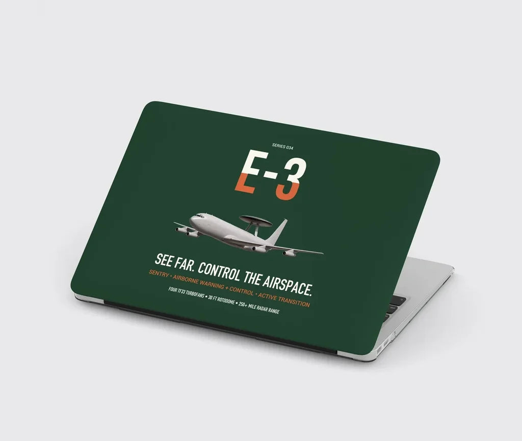 E-3 Sentry AWACS design on dark green MacBook case