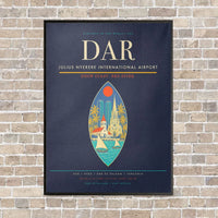 Thumbnail for Julius Nyerere International Airport DAR vertical canvas print - framed - navy blue background