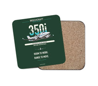 Thumbnail for Beechcraft King Air 350i design on dark green 1 piece coaster