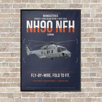 Thumbnail for NHIndustries NH90 NFH Caïman vertical canvas print - framed - navy blue background
