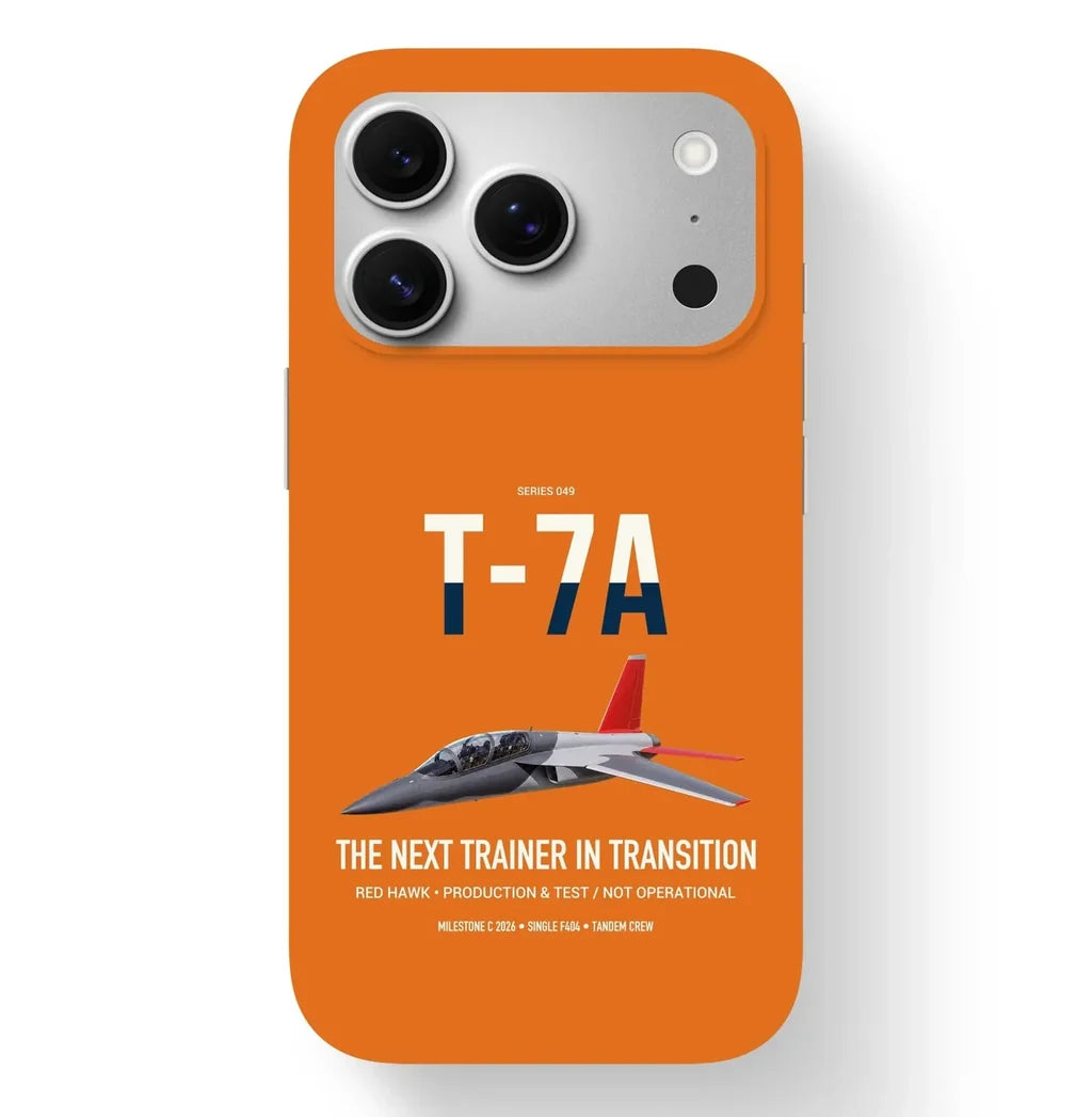 T-7A Red Hawk design on orange magsafe iphone case, for iPhone 17 Pro