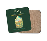 Thumbnail for Central Illinois Regional Airport (BMI) design on dark green 1 piece coaster