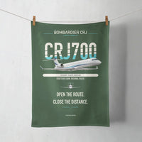 Thumbnail for Bombardier CRJ700 design on dark green towel