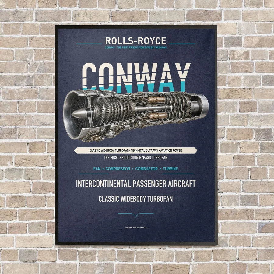 CONWAY vertical canvas print - framed - navy blue background