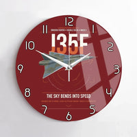 Thumbnail for Saab J 35F Draken design on dark red no frame wall clock