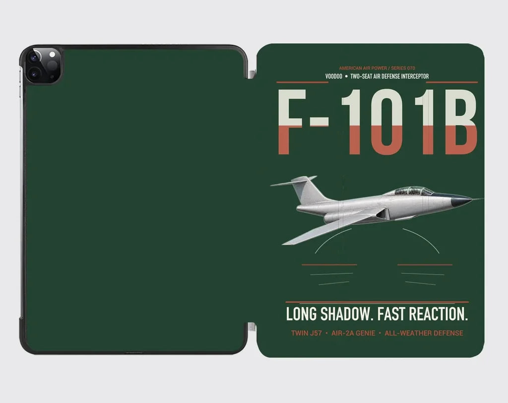 F-101B Voodoo design on dark green ipad tablet case
