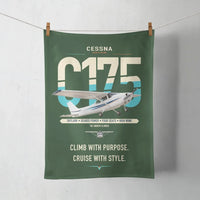 Thumbnail for Cessna 175 Skylark design on dark green towel